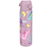 Ion8 Vacuum Insulated Steel Water Bottle, 500 ml/17 oz, Leak Proof, Easy to Open, Secure Lock, Dishwasher Safe, Fits Cup Holders, Carry Handle, Scratch Resistant, Metal Water Bottle, Lilac Unicorns