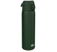 ION8 Vacuum Insulated Steel Water Bottle, 500 ml/17 oz, Leak Proof, Easy to Open, Secure Lock, Dishwasher Safe, Fits Cup Holders, Carry Handle, Scratch Resistant, Metal Water Bottle, Dark Green
