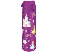 ION8 Vacuum Insulated Steel Water Bottle, 500 ml/17 oz, Leak Proof, Easy to Open, Secure Lock, Dishwasher Safe, Fits Cup Holders, Carry Handle, Scratch Resistant, Metal Water Bottle, Princess Design