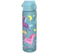 Ion8 Water Bottle, 500ml/18oz, Slim Leak Proof & BPA-Free Drinking Bottle, Secure Lock Prevents Spills, Dishwasher Safe, Carry Handle, Ideal for Adults & Kids - Travel, Gym & School, Blue, Unicorns
