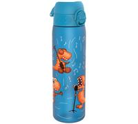 Ion8 Water Bottle, 500ml/18oz, Slim Leak Proof & BPA-Free Drinking Bottle, Secure Lock Prevents Spills, Dishwasher Safe, Carry Handle, Ideal for Adults & Kids - Travel, Gym & School, Dino Band