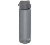 Ion8 Water Bottle, 500 ml/18 oz, Leak Proof, Easy to Open, Secure Lock, Dishwasher Safe, BPA Free, Hygienic Flip Cover, Carry Handle, Fits Cup Holders, Easy Clean, Carbon Neutral, Grey