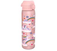 Ion8 Water Bottle, 500 ml/18 oz, Leak Proof, Easy to Open, Secure Lock, Dishwasher Safe, BPA Free, Hygienic Flip Cover, Carry Handle, Easy Clean, Odour Free, Carbon Neutral, Unicorn Rainbows