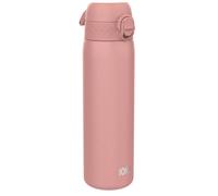 ION8 Lightweight Steel Water Bottle, 600 ml/20 oz, Non-Insulated, Leak Proof, Easy to Open, Secure Lock, Dishwasher Safe, Flip Cover, Fits Cup Holders, Carry Handle, Metal Water Bottle, Ash Rose Pink