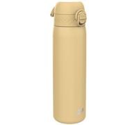 Ion8 Lightweight Steel Water Bottle, 600 ml/20 oz, Non-Insulated, Leak Proof, Easy to Open, Secure Lock, Dishwasher Safe, Flip Cover, Fits Cup Holders, Carry Handle, Metal Water Bottle, Desert