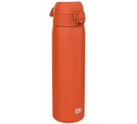 ION8 Lightweight Steel Water Bottle, 600 ml/20 oz, Non-Insulated, Leak Proof, Easy to Open, Secure Lock, Dishwasher Safe, Flip Cover, Fits Cup Holders, Carry Handle, Metal Water Bottle, Hearty Orange