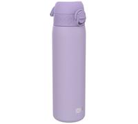 Ion8 Lightweight Steel Water Bottle, 600 ml/20 oz, Non-Insulated, Leak Proof, Easy to Open, Secure Lock, Dishwasher Safe, Flip Cover, Fits Cup Holders, Carry Handle, Metal Water Bottle, Light Purple