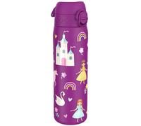 ION8 Lightweight Steel Water Bottle, 600 ml/20 oz, Non-Insulated, Leak Proof, Easy to Open, Secure Lock, Dishwasher Safe, Flip Cover, Fits Cup Holders, Carry Handle, Metal Water Bottle, Princess