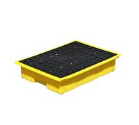 Leak Proof Spill Containment Tray -Polyethylene Pallet for Oil Drums Nestable Design Easy Drain for Quick Cleanup - Perfect for Workshop & Industrial Applins