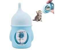 Leak-Proof Squeezable Kitten Bottle, 20ml/80ml Kitten Feeding Bottle, Puppy Bottles For Nursing Puppy Milk, Reusable Pet Soft Silicone Anti-Choking Milk Bottles for Small Animals (blue,20ml)