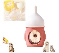 Leak-Proof Squeezable Kitten Bottle, Silicone Kitten Bottle Feeding Kit, Newborn KittenBottle, Anti-Choking Air Valve for Flow Control for Nursing Puppy and Cat Milk (Light Pink, 80 mL)