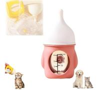 Leak-Proof Squeezable Kitten Bottle, Silicone Kitten Bottle Feeding Kit, Newborn KittenBottle, Anti-Choking Air Valve for Flow Control for Nursing Puppy and Cat Milk (Light Pink, 20 mL)