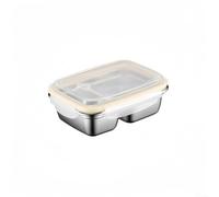 Leak Proof Stainless Steel Food Container with 2 Compartment Dividers, Reusable Lunch Box for Organized Snacks and Meals During Daily Use (850ML)