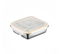 Leak Proof Stainless Steel Food Container with 2 Compartment Dividers, Reusable Lunch Box for Organized Snacks and Meals During Daily Use (1200ML)