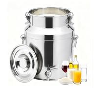 Leak Proof Stainless Steel Milk Can with Spigot 1/2/3/5/7/9/20Gal Food Grade Water Container/Jug/Barrel Beverage Dispenser Liquid Storage Airtight Storage Can for Home Farm(No Spigot,11L/2.91Gal)