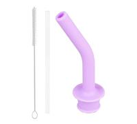 Leak-proof Straw, Silicone Press Type Straw Tip, Leak-proof Straws with Press Suction Nozzle, Portable Straw Set with Cleaning Brush, Leak-proof Straw Suction Nozzle for Cup