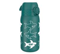Ion8 Vacuum Insulated Steel Water Bottle, 320 ml/11 oz, Leak Proof, Easy to Open, Secure Lock, Dishwasher Safe, Carry Handle, Metal Water Bottle, ThermoShield Stainless Steel, Blue, Sharks