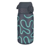 Ion8 Vacuum Insulated Steel Water Bottle, 320 ml/11 oz, Leak Proof, Easy to Open, Secure Lock, Dishwasher Safe, Carry Handle, Metal Water Bottle, ThermoShield Stainless Steel, Blue, Squiggly