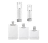 Leak-proof travel toiletries set, thickened plastic, leak-proof, refillable, with labels and transparent toiletry bag, suitable for shampoo, lotion, shower gel, pack of 5