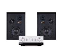 Leak Stereo 130 Integrated Amplifier with Wharfedale Super Denton Speakers Black