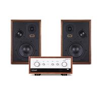 Leak Stereo 130 Integrated Amplifier with Wharfedale Super Denton Speakers Walnut