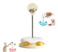 Leaking Treats Ball Pet Feeder Toy, Pet Leaking Ball Toy Slow Food Eater, Multifunctional Leakage Food for Cats Dog Teaser Stick (yellow)
