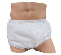 LeakMaster Adult PUL Waterproof Pants - Soft, Quiet, Breathable, Durable Adult Plastic Pants. Generous Cut/Fit for Use with Cloth Diapers - White, Large Best Fits 36-42 Inch Waist (1 Pack)