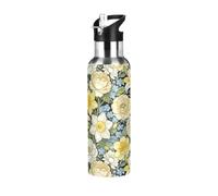 Leakproof and BPA Free Reusable Water Bottles William Morris White Lily Peony with Leak Proof Spout Lid Keeps Hot and Cold for Sport Gym Outdoor Travel School 32 oz