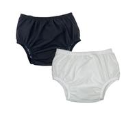 Leakproof Cloth Diaper Covers for Adult, Incontinence Protective Briefs Underwear, Reusable Plastic Pants Special Needs 2Pcs (WhiteBlack, L)