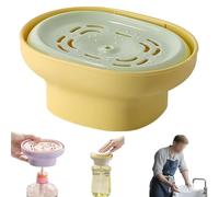 LeakProof Detergent Dispenser with Pump for Laundry and Dish Cleaning, Designed for Precise Dispensing, Compact and for Organized Storage (Yellow)