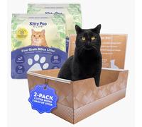 Leakproof Disposable 2-Pack Cat Litter Box with 2 Bags of 6 lbs Litters | Superior Odor Control & Recyclable Design | Perfect for Travel, Multi-Cat Homes & Daily Use - Kitty Poo Club
