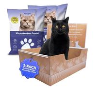 Leakproof Disposable 2-Pack Cat Litter Box with 2 Bags of 6 lbs Litters | Superior Odor Control & Recyclable Design | Perfect for Travel, Multi-Cat Homes & Daily Use - Kitty Poo Club