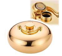 Leakproof Hot Water Bottle with Sealing Stopper, Kids Safety, Classic Metal Copper Hot Water Bottles Wide Mouth, Reusable, for Pain Relief (Color : Smooth Bottle, Size : XL-2L)