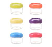 Leakproof Lids Mini Clear Plastic Jars, Refillable Storage Round Clear Container, Mini Plastic Cosmetic Containers, For Face Creams, Make-Up, For Home And Kitchen Organizing