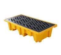 Leakproof Oil Spill Containment Tray with Grates for Industrial Spill Control & Drum Storage - Heavy-Duty, Durable, 1300x690x300mm, Essential for Workshop Safety & Environmental Protection
