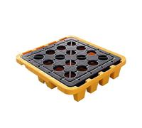 Leakproof Oil Spill PalletModular Containment Tray with Grates for Drum Spill Prevention and Industrial SafetyDurable Spill Control Solution