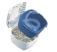 Leakproof Retainer Cleaner Case, Double Layer Container for Soaking Dentures, Retainer Case Portable,Denture Box Easy-Clean, for Dentures, Aligners, and Mouth Guards for Clenching Teeth at Night