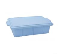 Leakproof Silicone Trays with Secure Lids for Freezing Meal Prep Baking and Air Frying Flexible Material Works in Microwave Too (Light blue)