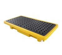 Leakproof Spill Control Pallet, Durable Modular Containment Tray for Industrial Use, Spill Management Platform with Grates