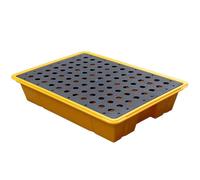 Leakproof Spill Control Pallet, Durable Modular Containment Tray for Industrial Use, Spill Management Platform with Grates