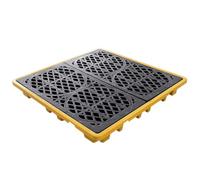 Leakproof Spill Control Pallet, Durable Modular Containment Tray for Industrial Use, Spill Management Platform with Grates