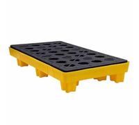 Leakproof Spill Pallet for Containers, Modular Spill Platforms, Detachable Containment Tray, Heavy-Duty Load Capacity, 120x60x18cm, Ideal for Safe Liquid Storage