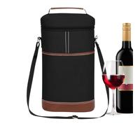 Leakproof Wine Carrier, Insulated Cooling Tote, Case with Padding, High-Capacity Thermal Wine Case, Chic Design Travel Pouch, Reusable Bag for Beach Hiking Picnic and Camping