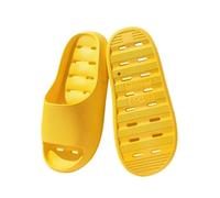 Leaky Slippers Summer Hotel Leak-Proof Slippers - Women's Thick Sole Non-Slip Quick Dry Hollow Soft Bottom Shower Slides For Home(Yellow,38-39)