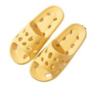Leaky Slippers Summer Men Shower Slippers Slides Bathroom Leaking Non-Slip Indoor House Thick Bottom Hole Flip Flops Women Quick-Drying Slipper For Home(Yellow,36)