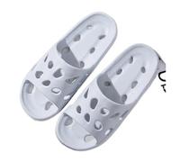 Leaky Slippers Summer Men Shower Slippers Slides Bathroom Leaking Non-Slip Indoor House Thick Bottom Hole Flip Flops Women Quick-Drying Slipper For Home(Grey,36)