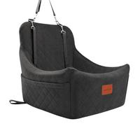 Lealchum Dog Booster Car Seat for Medium Dogs,Dog Car Bed with Adjustable Straps,Anti Slip Bottom Pet Car Seat Fully Detachable and Washable,Snug Puppy Car Seat (Black,Medium)