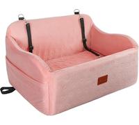 Lealchum Dog Booster Car Seat for Medium Dogs,Two Clip-On Safety Leashs Dog Car Bed for Two Small Dogs, Removable and Washable Comfy Pet Cars Seat,Easy to Install and Clean (Pink, Large)