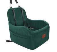 Lealchum Dog Booster Car Seat for Small Dogs,Puppy Portable Car Seat with Elevated Buttom,Fully Detachable and Washable Pet Cars Seat with Storage Pockets,Easy to Install (Green, Medium)