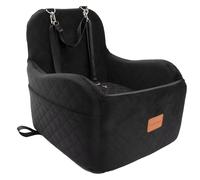 Lealchum Dog Booster Car Seat for Small/Medium Dogs,Puppy Portable Seat for Car with Elevated Cushion,Fully Detachable and Washable Pet Seat with Storage Pockets,Easy to Install (Black, Medium)